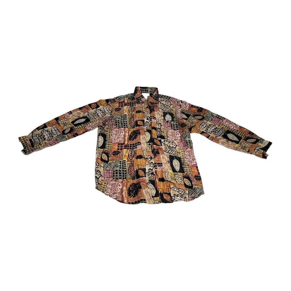 Vintage Karnold Shirt Mens Size M Floral RN 75724 Collared 100% Silk Scarface